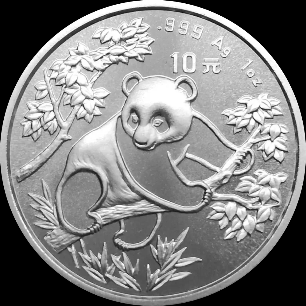 Chińska Panda 1 uncja srebra 1992 - Front