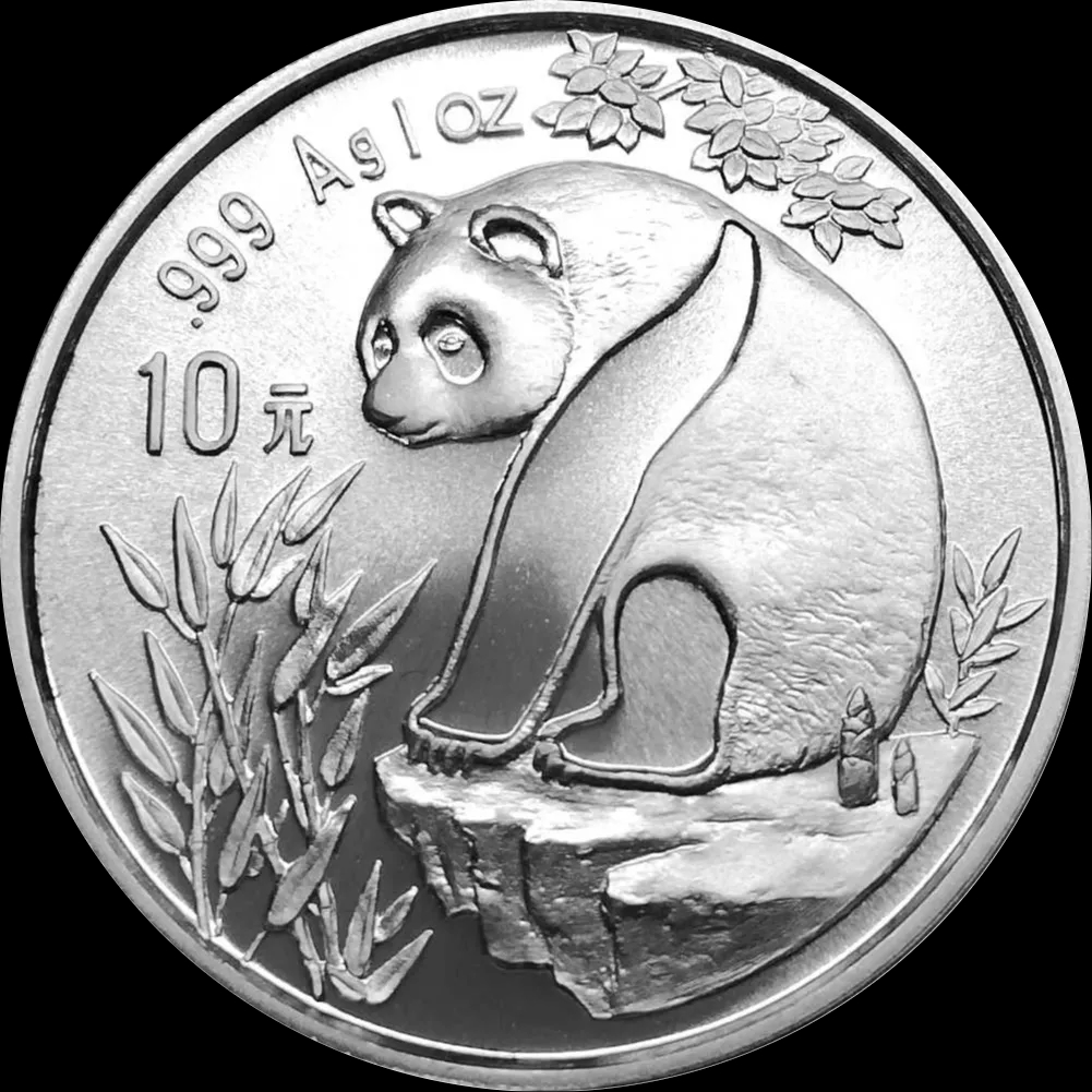 Chińska Panda 1 uncja srebra 1993 - Front