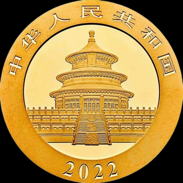 Chińska Panda 30g złota 2022 - Back