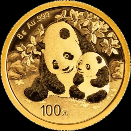 Chińska Panda 8g złota 2024 - Front