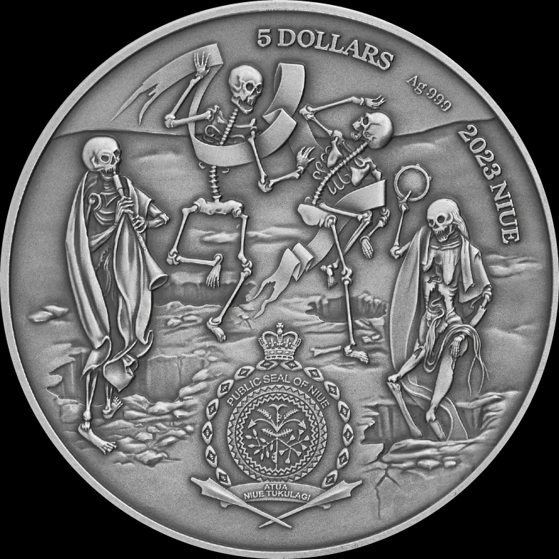 Ludzkie Tragedie - Dżuma 2 uncje Srebra 2024 High Relief - Back