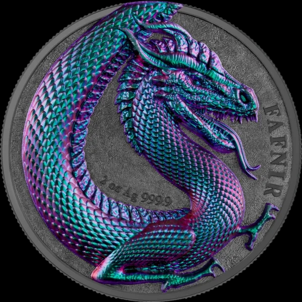 Germania Beasts: Fafnir 2 uncje Srebra Double High Relief 2020 - Front
