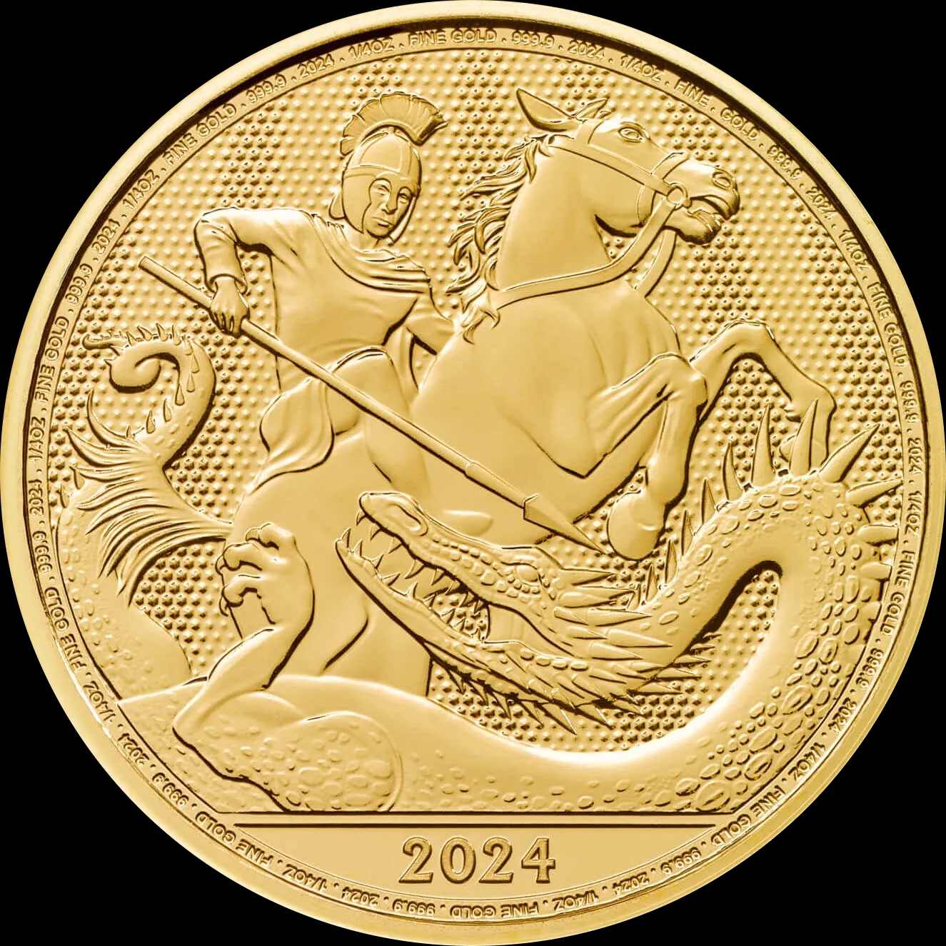 Św. Jerzy i Smok 1/4 uncji Złota 2024 - Front