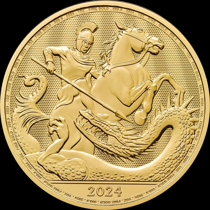 Św. Jerzy i Smok 1 uncja Złota 2024 - Front