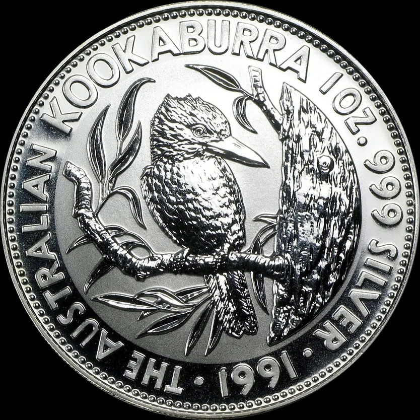 Kookaburra 1 uncja srebra 1991 - Front