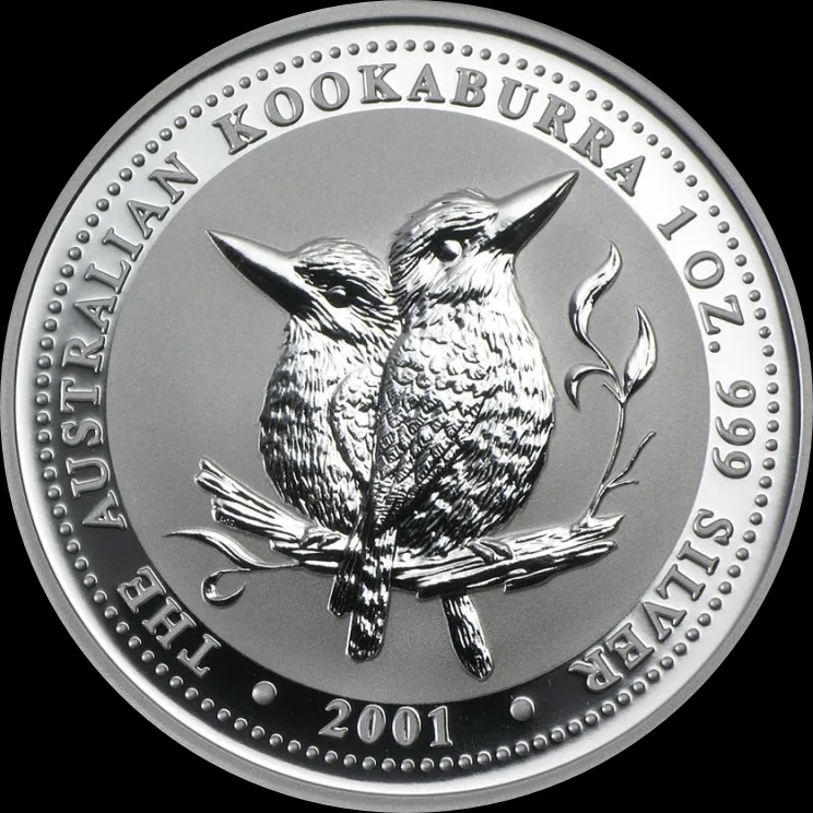 Kookaburra 1 uncja srebra 2001 - Front