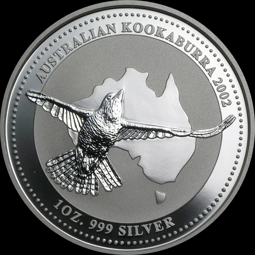 Kookaburra 1 uncja srebra 2002 - Front