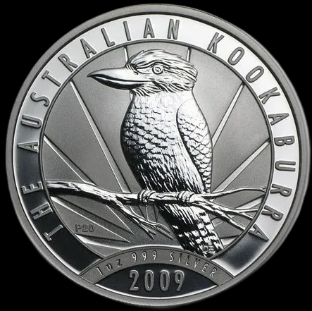Kookaburra 1 uncja srebra 2009 - Front