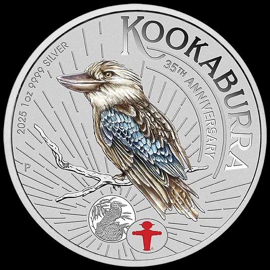 Kookaburra WMF 1 uncja srebra 2025 - Front