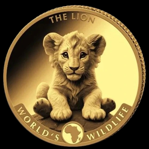 World‘s Wildlife - Lion 0.5 g Złota 2025 Proof - Front