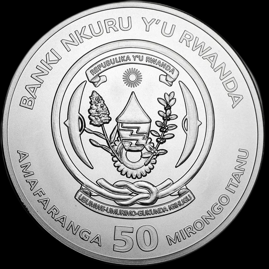 Rwanda Lunar Rok Szczura 1 uncja srebra 2020 - Back