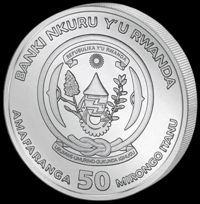 Rwanda Lunar Rok Tygrysa 1 uncja srebra 2022 - Back