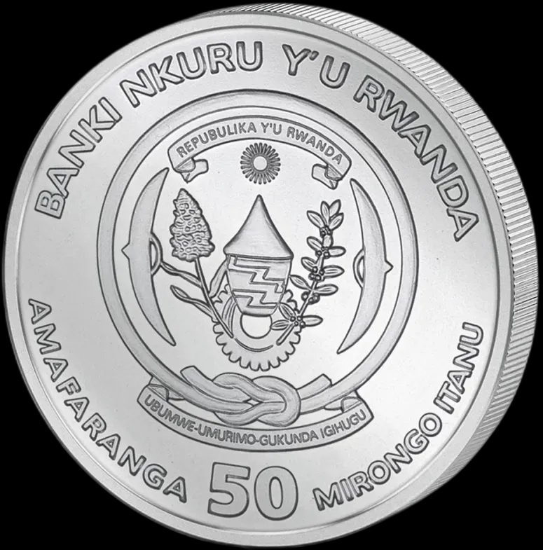 Rwanda Lunar Rok Węża 1 uncja srebra 2025 - Back