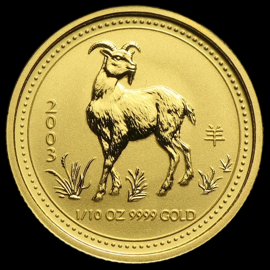 Lunar III Rok Kozy 1/10 uncji złota 2003 - Front