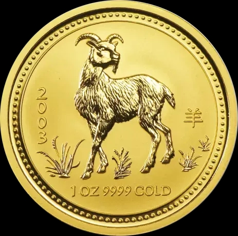 Lunar I Rok Kozy 1 uncja Złota 2003 - Front