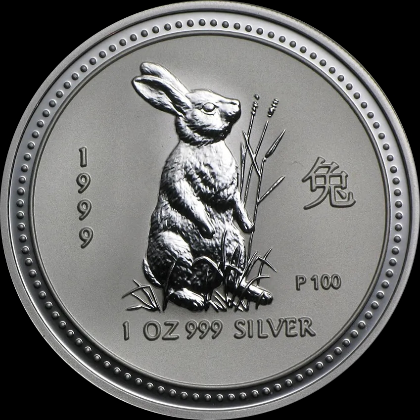 Lunar I Rok Królika 1 uncja Srebra 1999 - Front