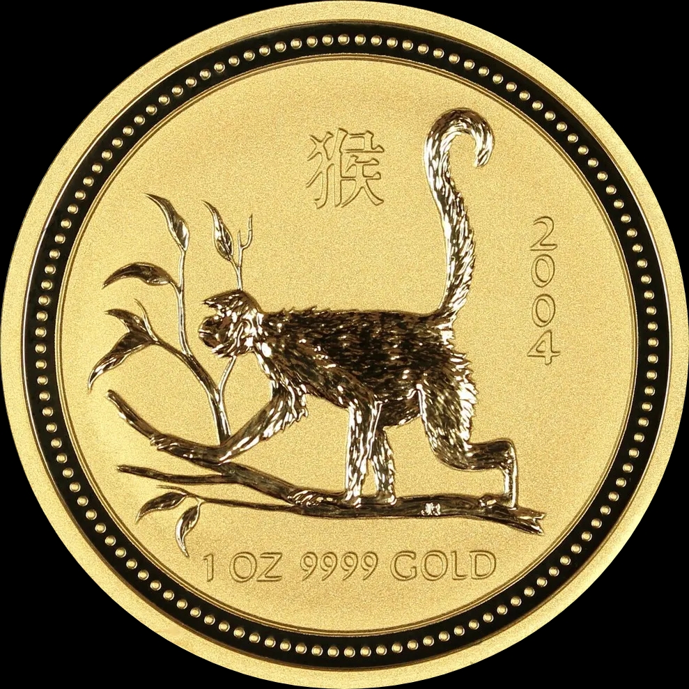 Lunar I Rok Małpy 1 uncja Złota 2004 - Front