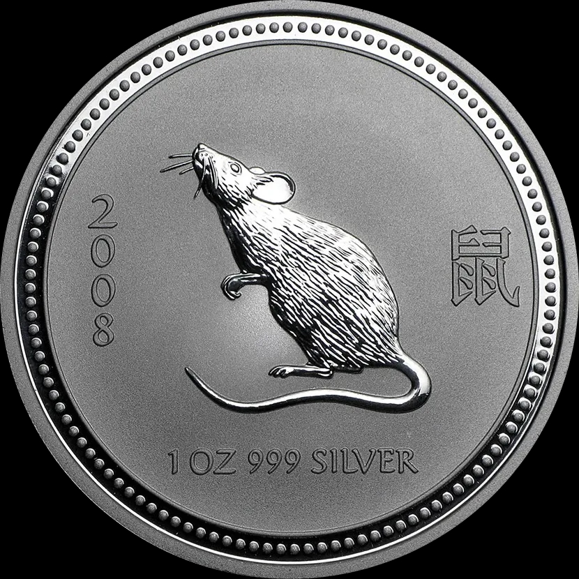 Lunar I Rok Myszy 1 uncja Srebra 2008 - Front