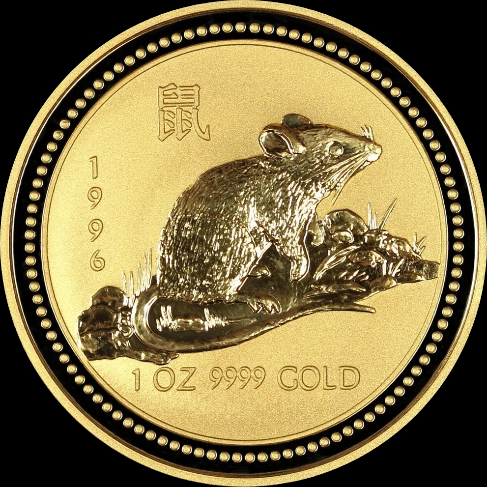 Lunar I Rok Myszy 1 uncja Złota 1996 - Front