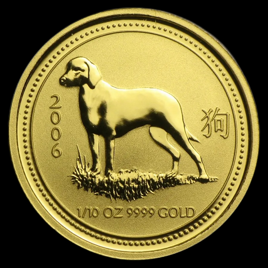 Lunar I Rok Psa 1/10 uncji złota 2006 - Front
