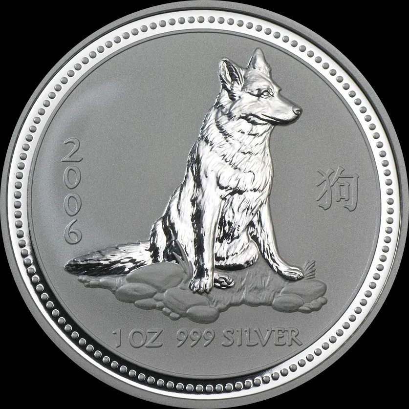 Lunar I Rok Psa 1 uncja Srebra 2006 - Front