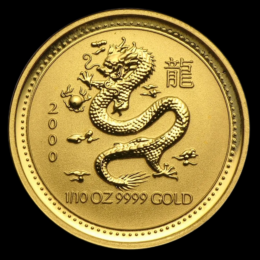 Lunar I Rok Smoka 1/10 uncji złota 2000 - Front