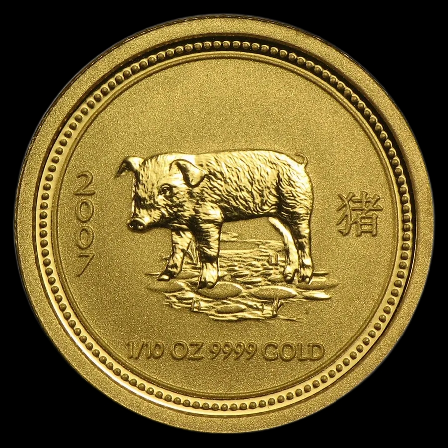 Lunar I Rok Świni 1/10 uncji złota 2007 - Front