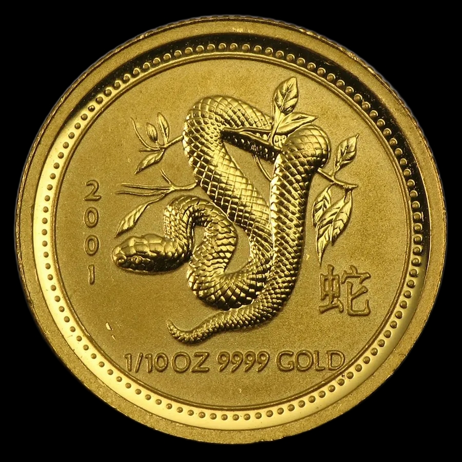 Lunar I Rok Węża 1/10 uncji złota 2001 - Front