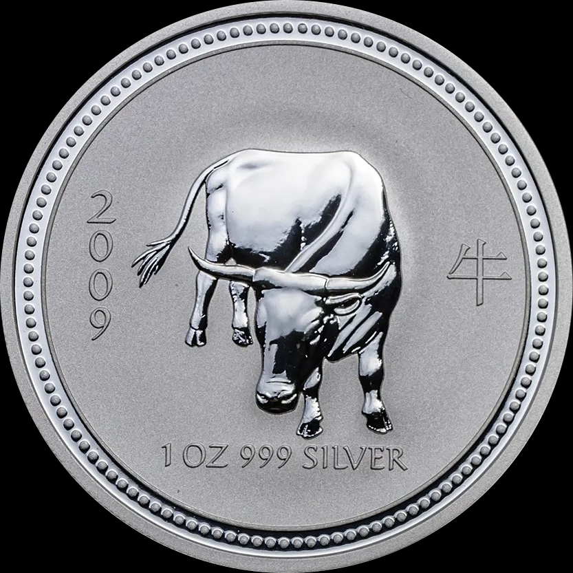 Lunar I Rok Wołu 1 uncja Srebra 2009 - Front