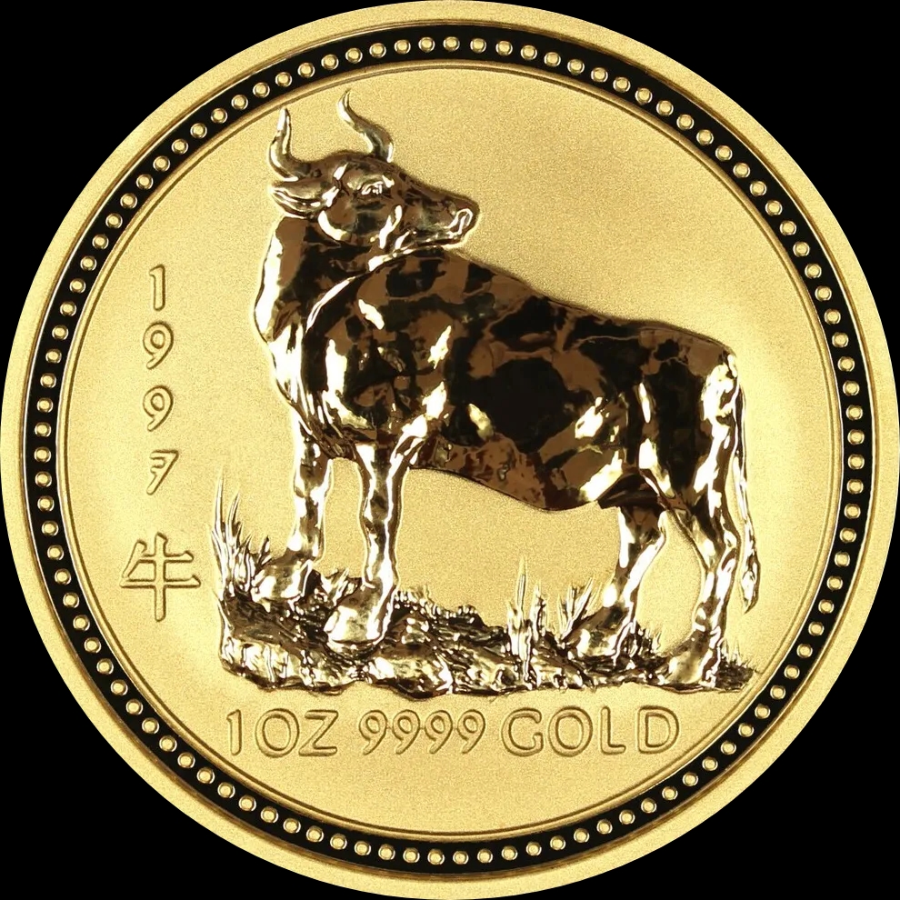 Lunar I Rok Wołu 1 uncja Złota 1997 - Front