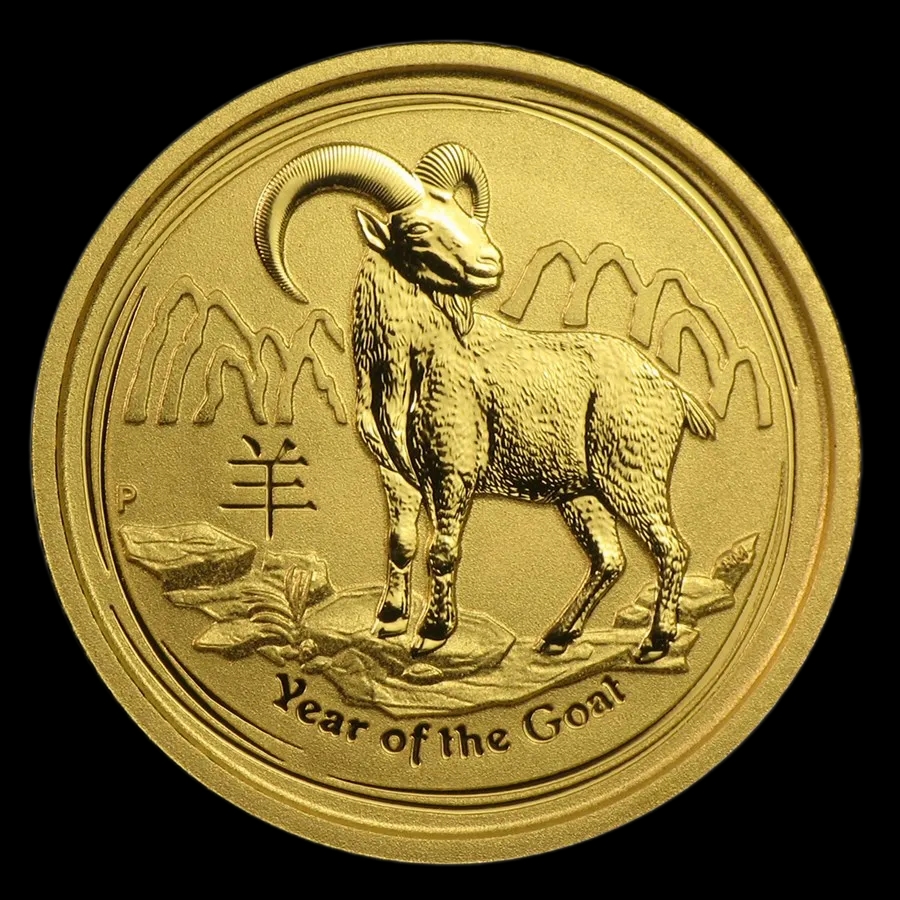Lunar II Rok Kozy 1/10 uncji złota 2015 - Front