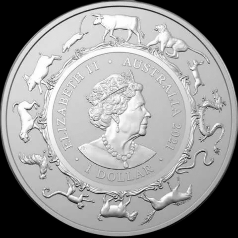 Lunar RAM Rok Bawoła 1 uncja srebra 2021 - Back
