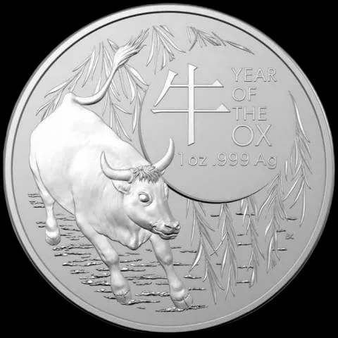 Lunar RAM Rok Bawoła 1 uncja srebra 2021 - Front