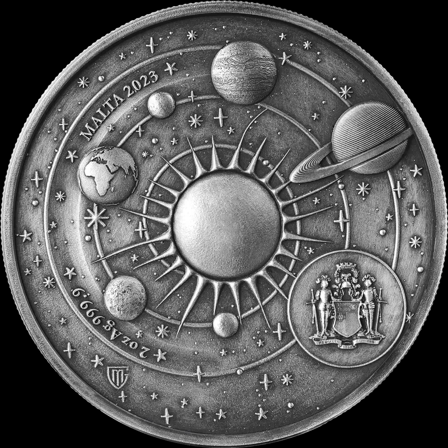 Malta Copernicus 2 uncje srebra 2023 - Back