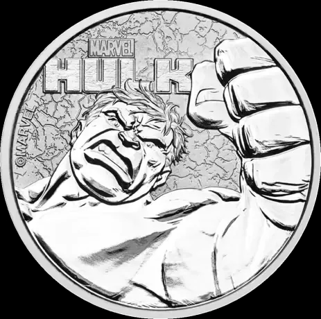 Marvel Hulk 1 uncja srebra 2019 - Front