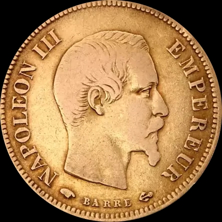 10 Franków Francuskich Napoleon III - Front