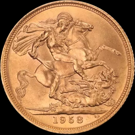Złoty Suweren Elżbieta II Losowe Lata - Back