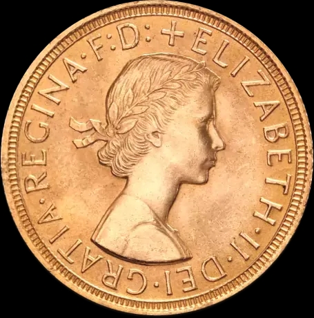 Złoty Suweren Elżbieta II Losowe Lata - Front