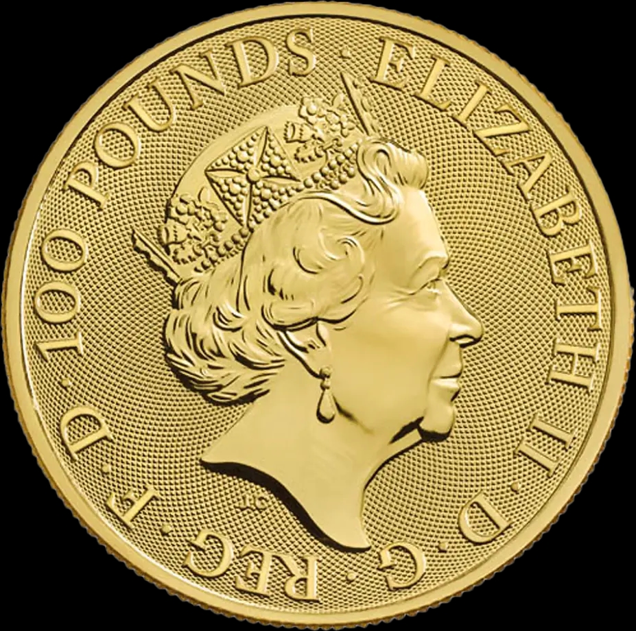 The Royal Tudor Beasts: Lion Of England 1 uncja złota 2022 - Back