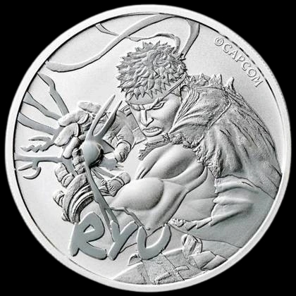 Street Fighter Ryu 1 uncja srebra 2022 - Front