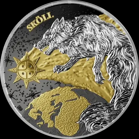 Ragnarok: Skoll & Hati Geminus 2 uncje Srebra 2024 - Front
