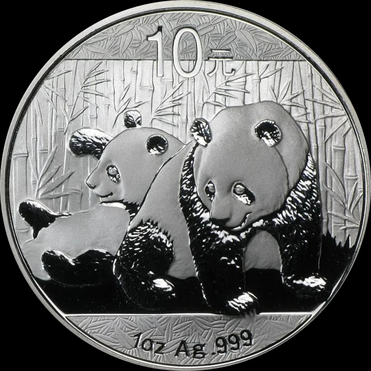 Chińska Panda 1 uncja srebra 2010 - Front