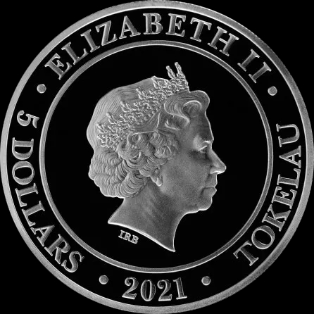 Tokelau: Goddess Europa 1 uncja srebra 2021 - Back