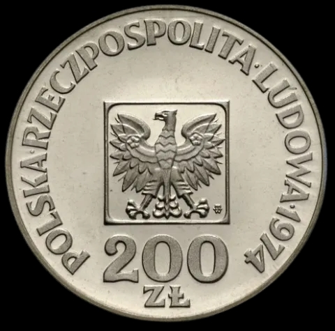 Srebrna Moneta XXX Lat PRL Mapka - Back
