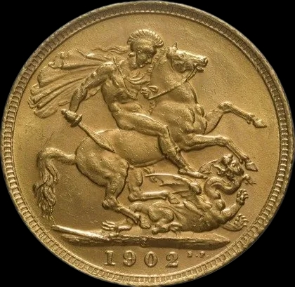 Złoty Suweren: Edward VII 1902 1910 - Back