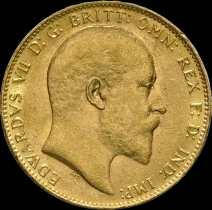 Złoty Suweren: Edward VII 1902 1910 - Front