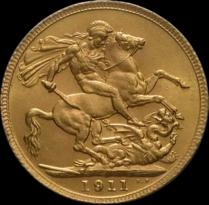 Złoty Suweren: Król Jerzy V 1911 1932 - Back