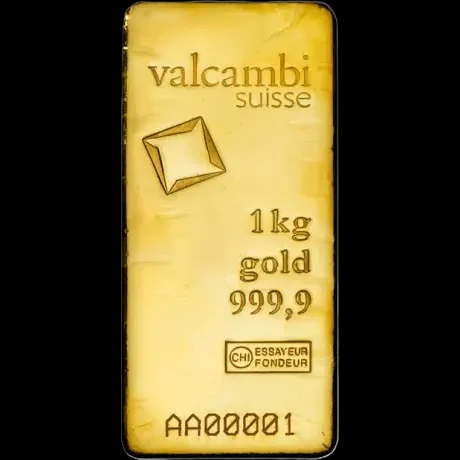 Sztabka 1kg złota Valcambi - Front