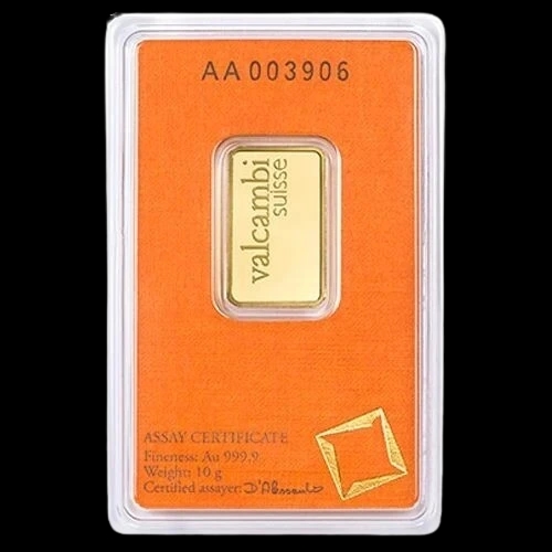 Sztabka 10g złota Valcambi - Back