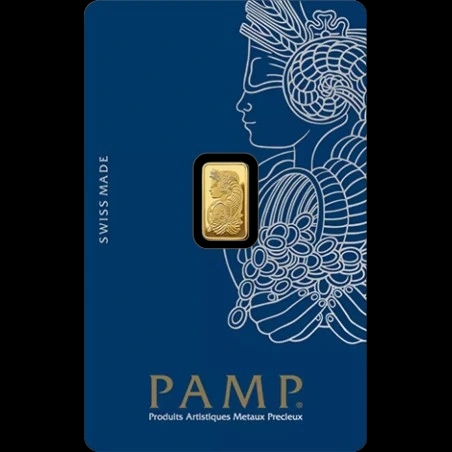 Sztabka 1g złota PAMP - Front
